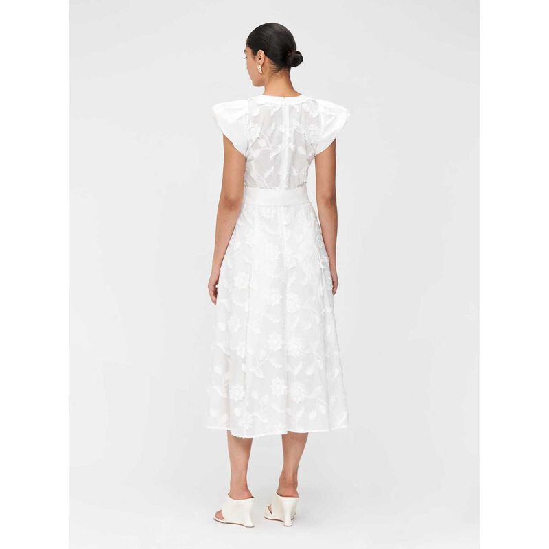 Veronika Maine Sunflower Embroidered Cotton Midi Dress image number 1